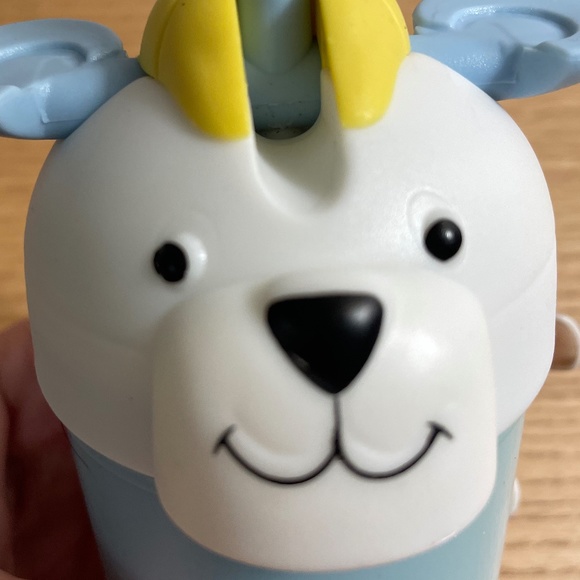 Vintage Sippy Cups Lot of 2 Blue & Pink Puppy Dogs w Straws Toddler Thailand - Picture 7 of 12